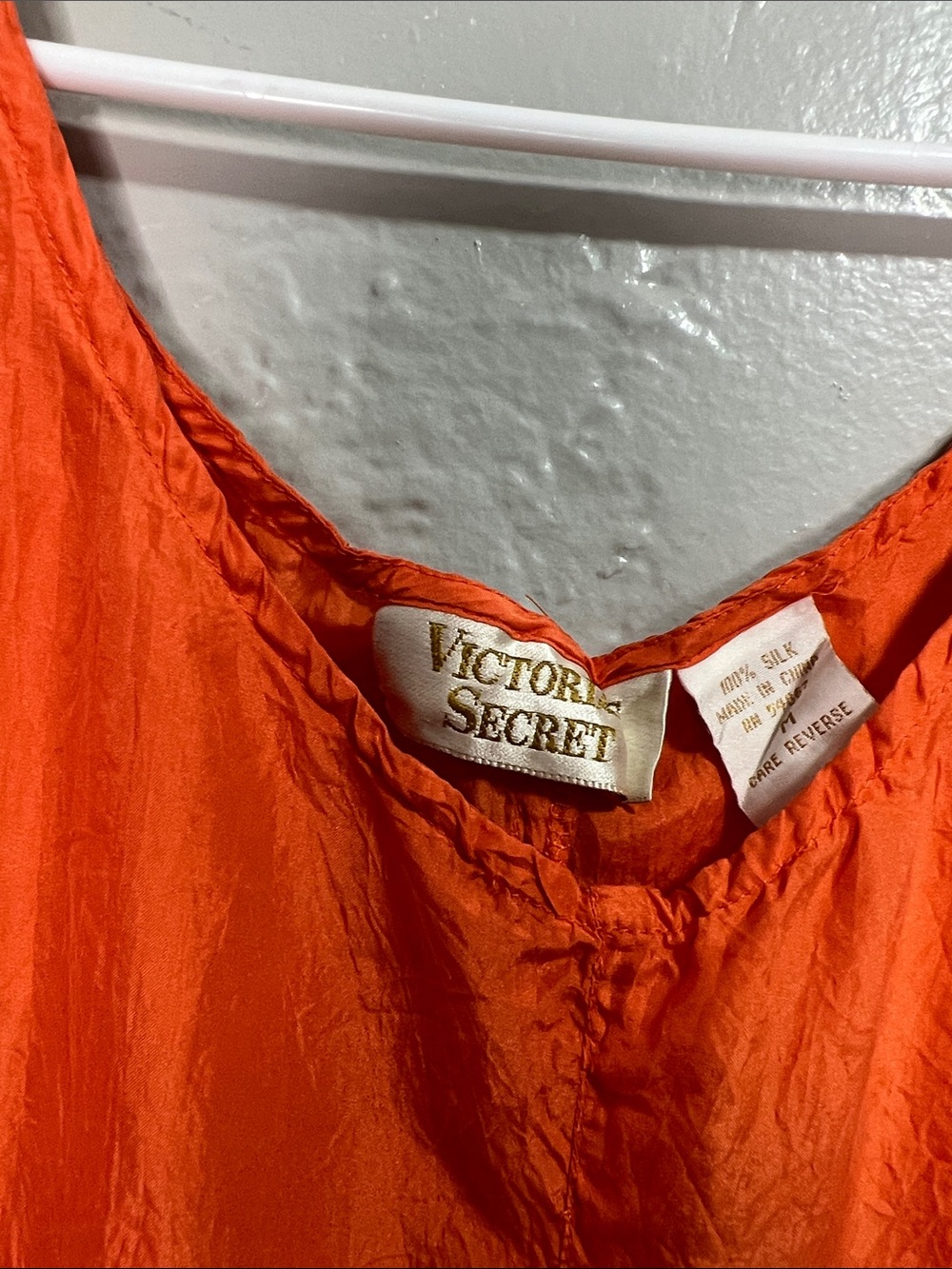 Vintage Victoria’s Secret Gold Label 100% Silk Maxi Dress Orange Y2K Resort Glam - Picture 3 of 3